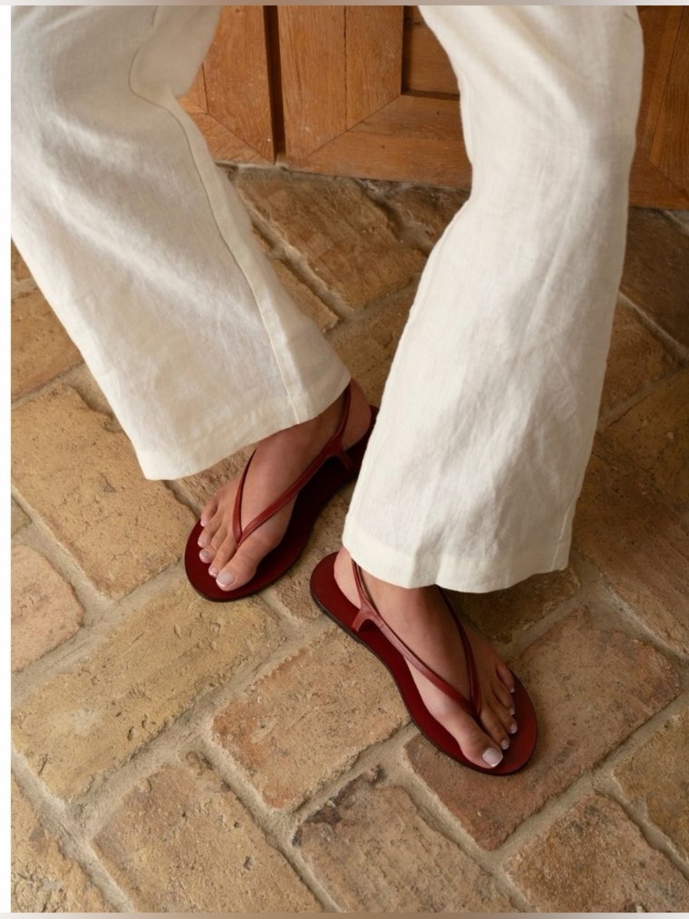 Lenore by Matisse Lee Thong Sandal in Cherry